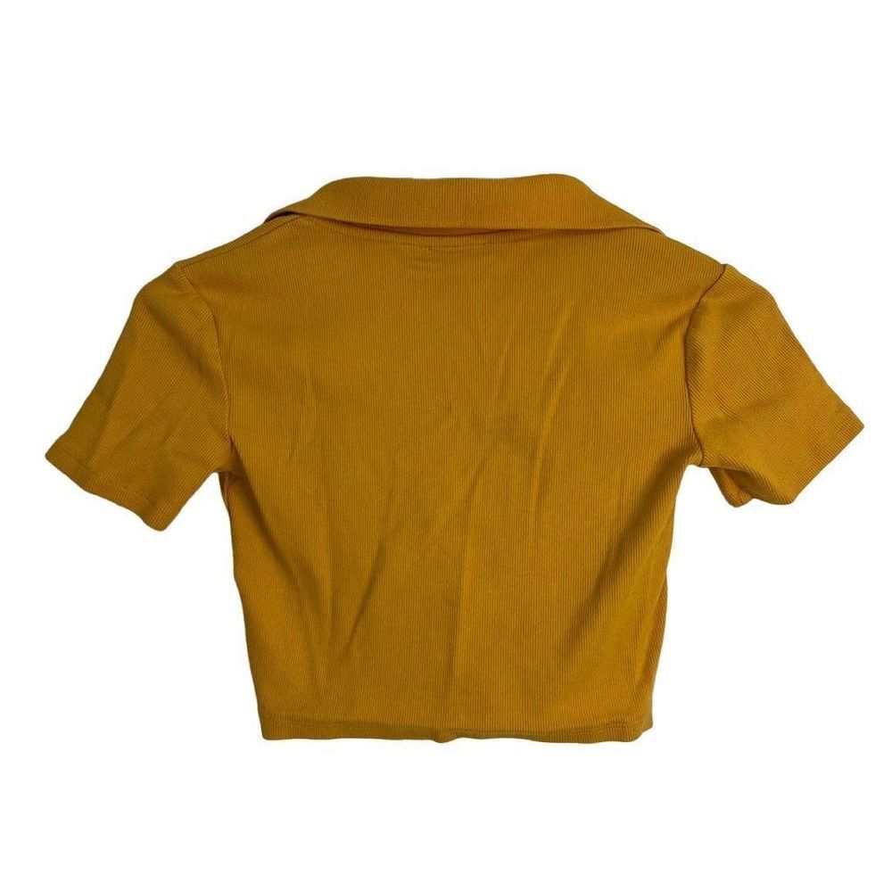 Zara Ribbed Cropped Polo Top size S - Picture 5 of 10